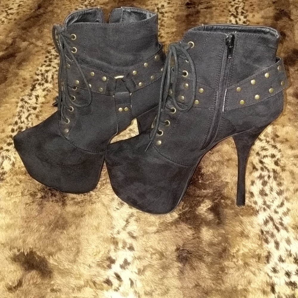 EUC tall platform stiletto booties